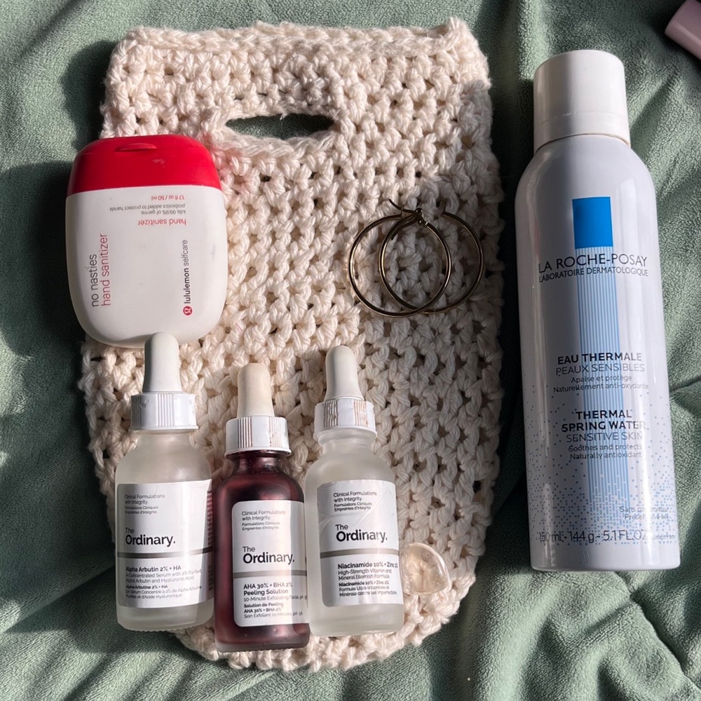 handmade cream micro self care accessory purse :)!